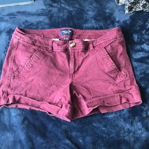 Burgundy shorts from American Eagle